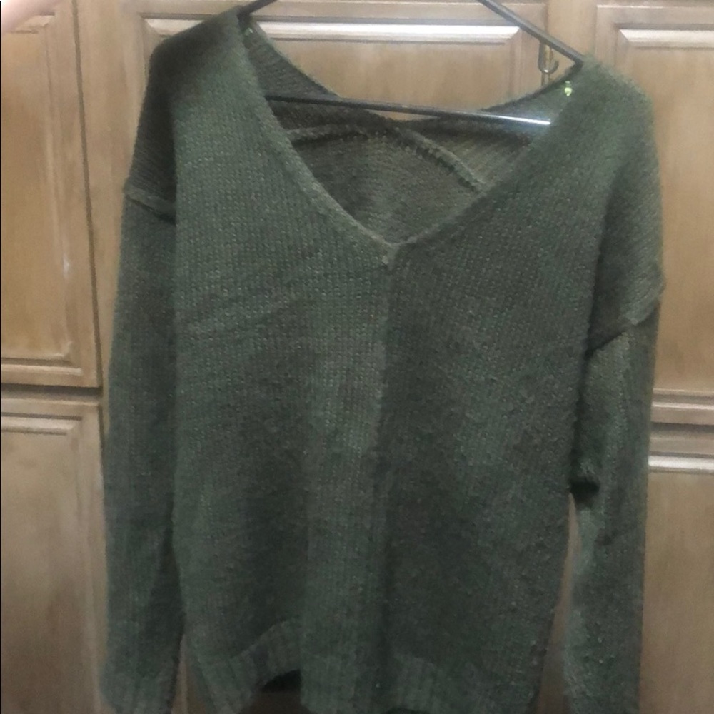 Army green long sleeve sweater